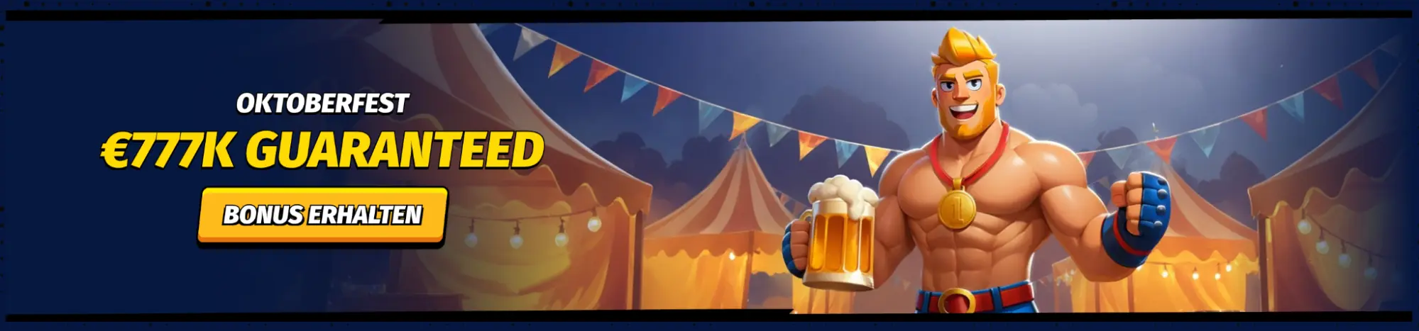 BigClash Casino Oktoberfest Event Oktoberfest Aktion mit Cartoon Figur und Bierkrug